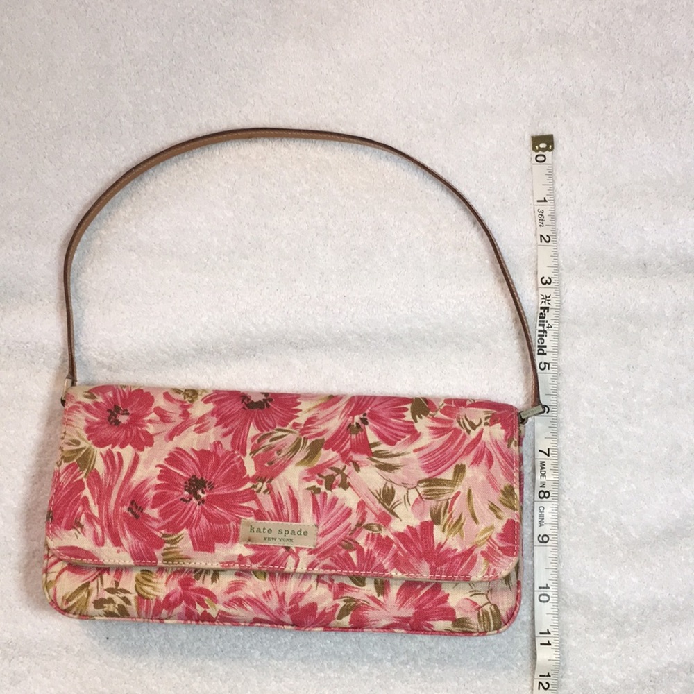 Kate Spade Charlotte Fleur pink floral linen shoulder bag - Picture 7 of 16